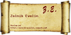 Zelnik Evelin névjegykártya